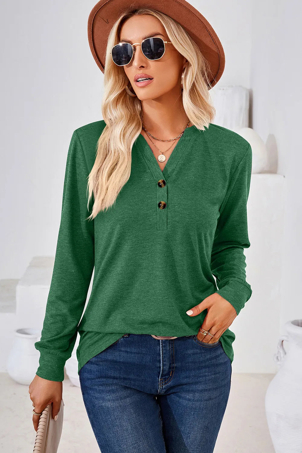 Notched Long Sleeve T-shirt (6)