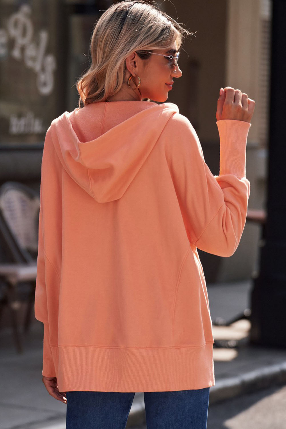 Quarter-snap Dropped Shoulder Hoodie (6)