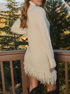 Fringe Turtleneck Long Sleeve Sweater Dress (13)