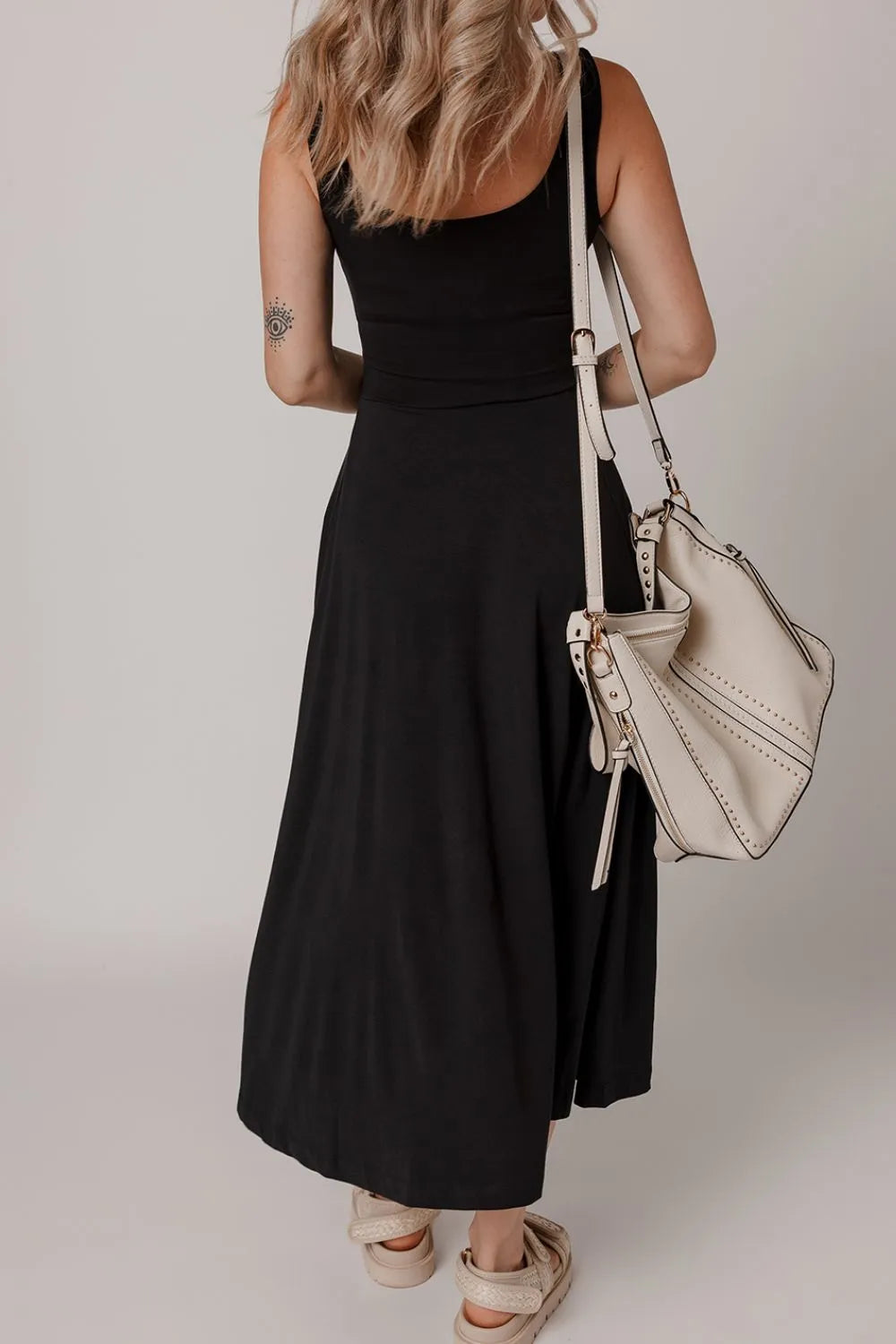 Side Slit Scoop Neck Wide Strap Dress (5)