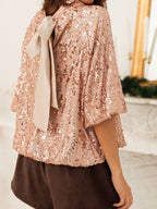 Sequin Embellished Tie-back Blouse (5)