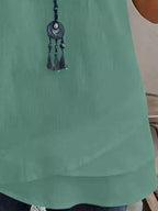 Notched Short Sleeve Blouse (12)