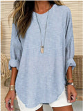 Casual Striped Long Sleeve Blouse