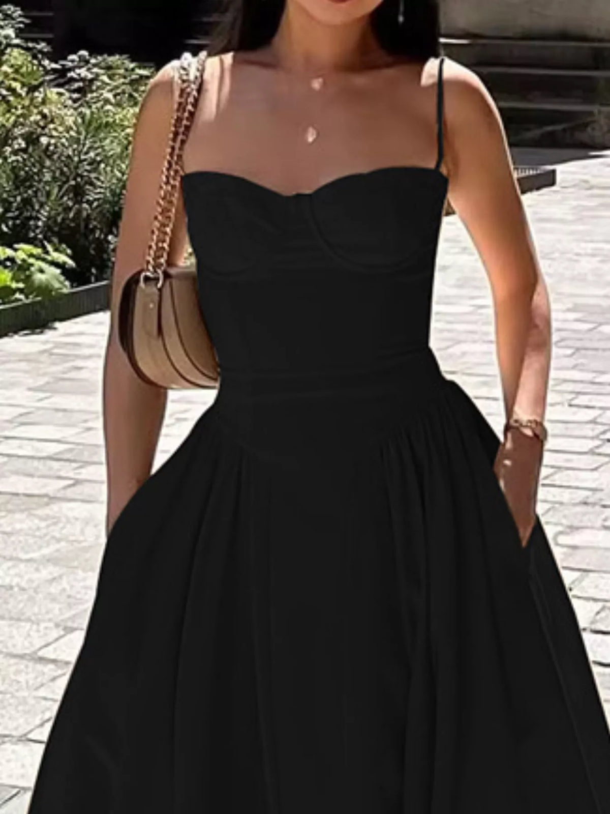 Sweetheart Neck Spaghetti Strap Midi Dress (22)