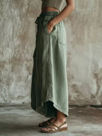 High-waisted Cargo Wide-leg Cropped Pants (3)