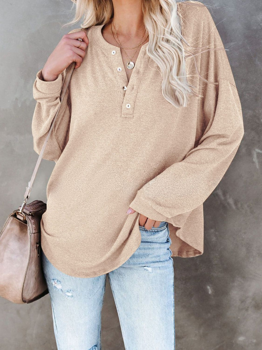 Buttoned Drop Shoulder Top (10)