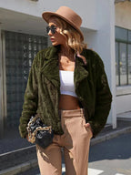 Plush Open Front Dropped Shoulder Jacket (8)