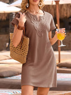 Waffle Knit Short Sleeve Dress (7)