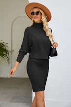 Ribbed Mock Neck Long Sleeve Dress (9)