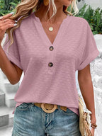 Notched Short Sleeve Top (7)