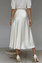 Satin A-line Midi Skirt (5)
