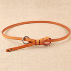Round Button Top Leather Belt photo 1