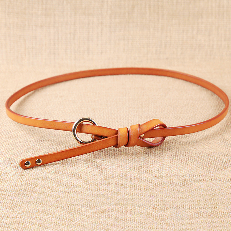 Round Button Top Leather Belt photo 1
