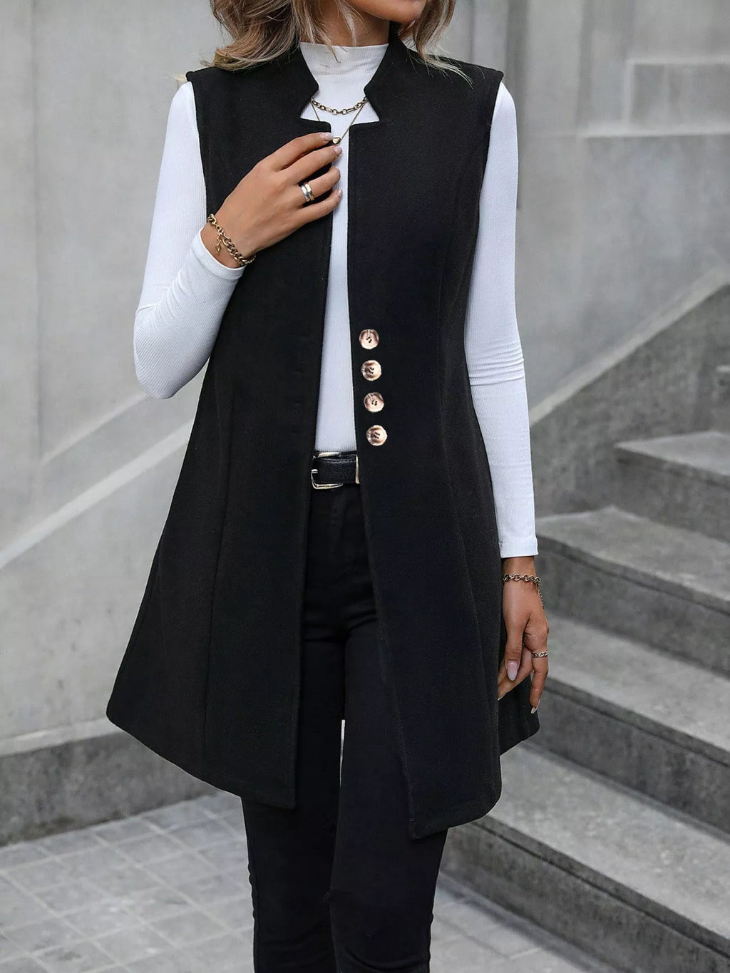 Button-down Longline Vest Coat (12)