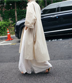 Shirt Dress Overknee Long Split Bf Cotton Linen Trench Coat photo 2