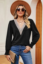 V-neck Long Sleeve T-shirt (4)