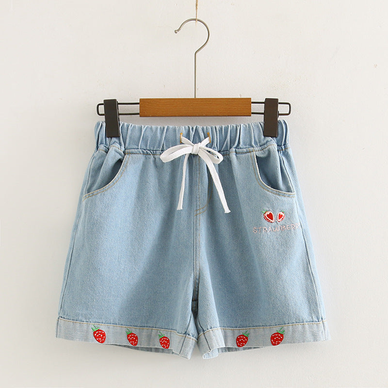 Strawberry Loose Wide-leg Jeans photo 9