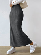 High Waist Ribbed Knit Maxi Skirt (12)