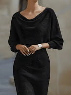Cowl Neck Knit Bodycon Dress (5)