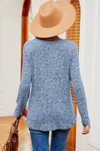 Eyelet Ribbed Round Neck Long Sleeve T-shirt (12)