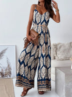 Paisley Print Spaghetti Strap Wide Leg Jumpsuit (3)