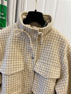 Plaid Cropped Zip-up Jacket (4)