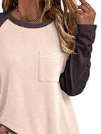 Round Neck Raglan Sleeve T-shirt Pocket (2)
