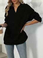 Johnny Collar Drop Shoulder Long Sleeve Sweatshirt (19)