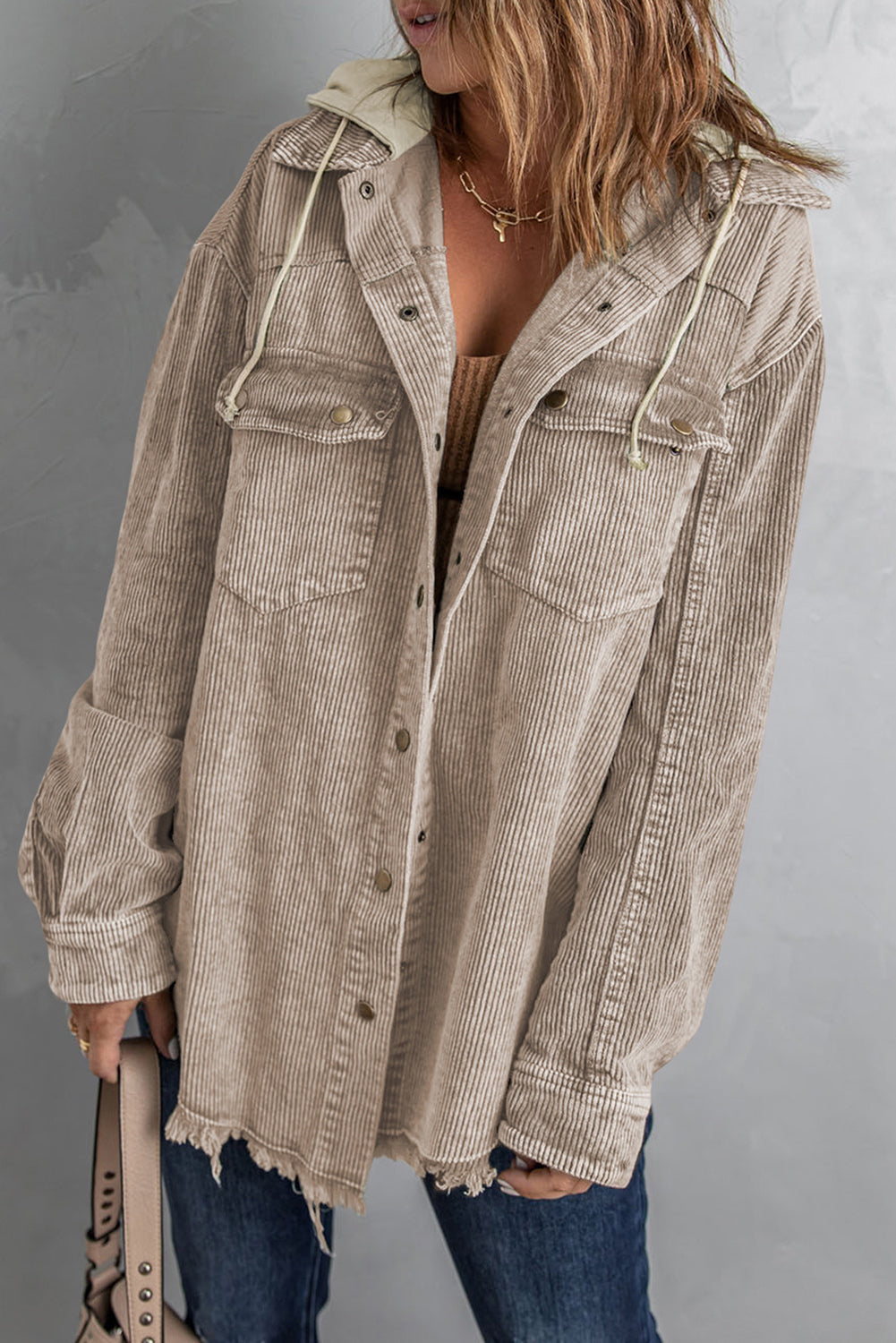 Snap Front Hooded Corduroy Shacket (6)