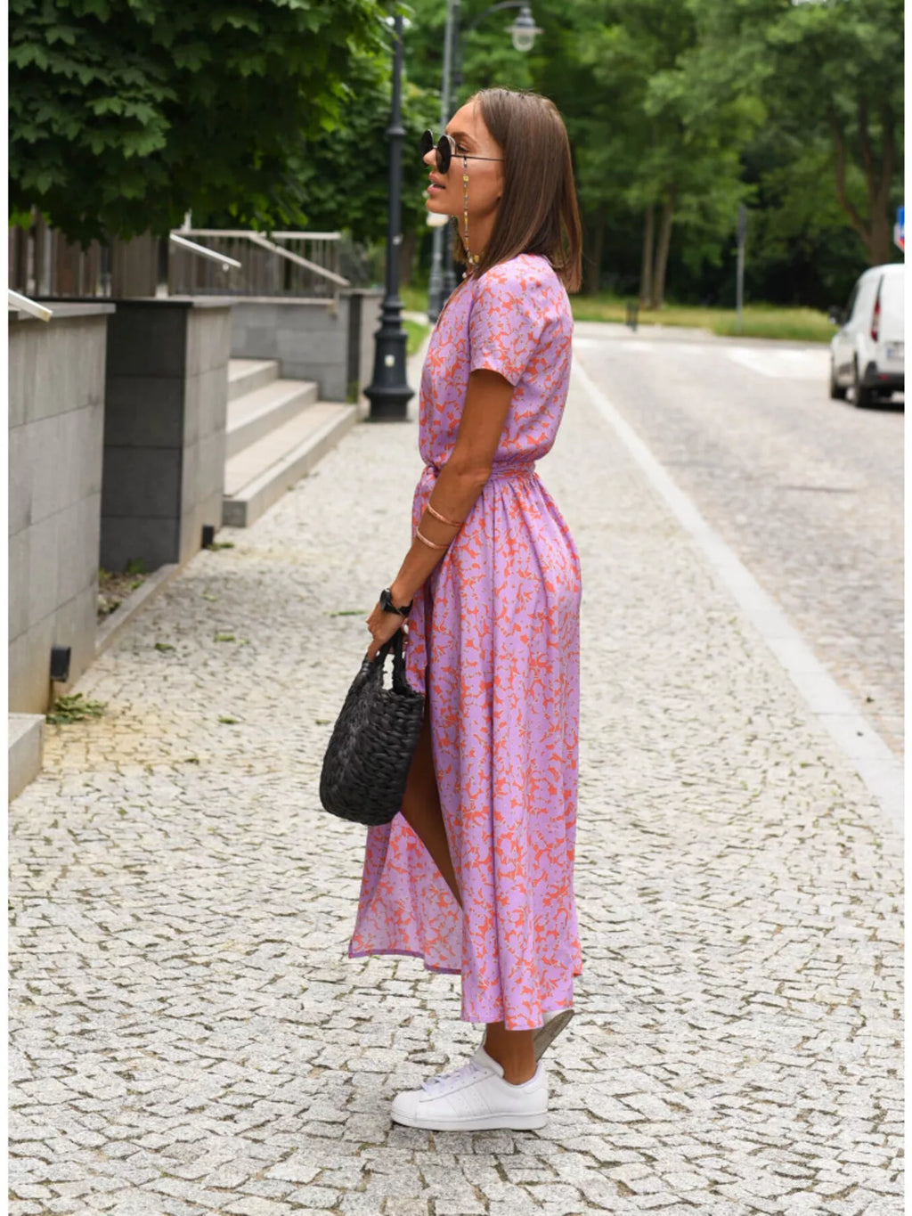 Surplice Short Sleeve Midi Dress (32)