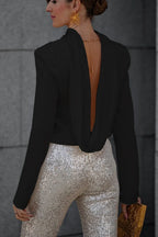 Backless Cowl Neck Long Sleeve Blouse (8)
