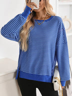 Exposed Seam Striped Contrast Sweatshirt (9)