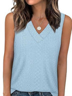Eyelet V-neck Tank
