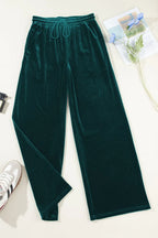 Drawstring Waist Wide Leg Active Pants (8)