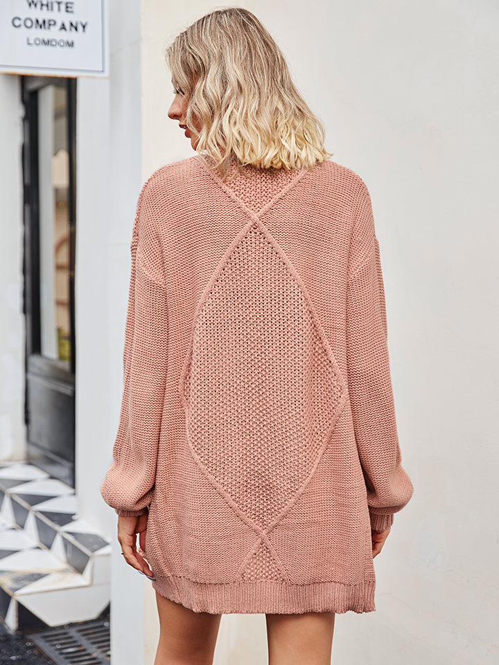 Cable-knit Long Sleeve Cardigan (2)