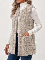 Sherpa Open Front Vest Coat (3)