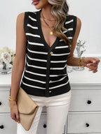 Striped V-neck Knit Tank (11)