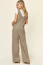 Full Size Sleeveless Wide Leg Jumpsuit Pockets Plus (15)