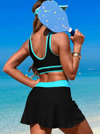 Scoop Neck Top Skort Swim Set (9)