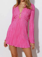 Cutout Flare Sleeve Mini Dress (2)