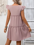 Ruffle Sleeve Tiered Mini Dress (17)