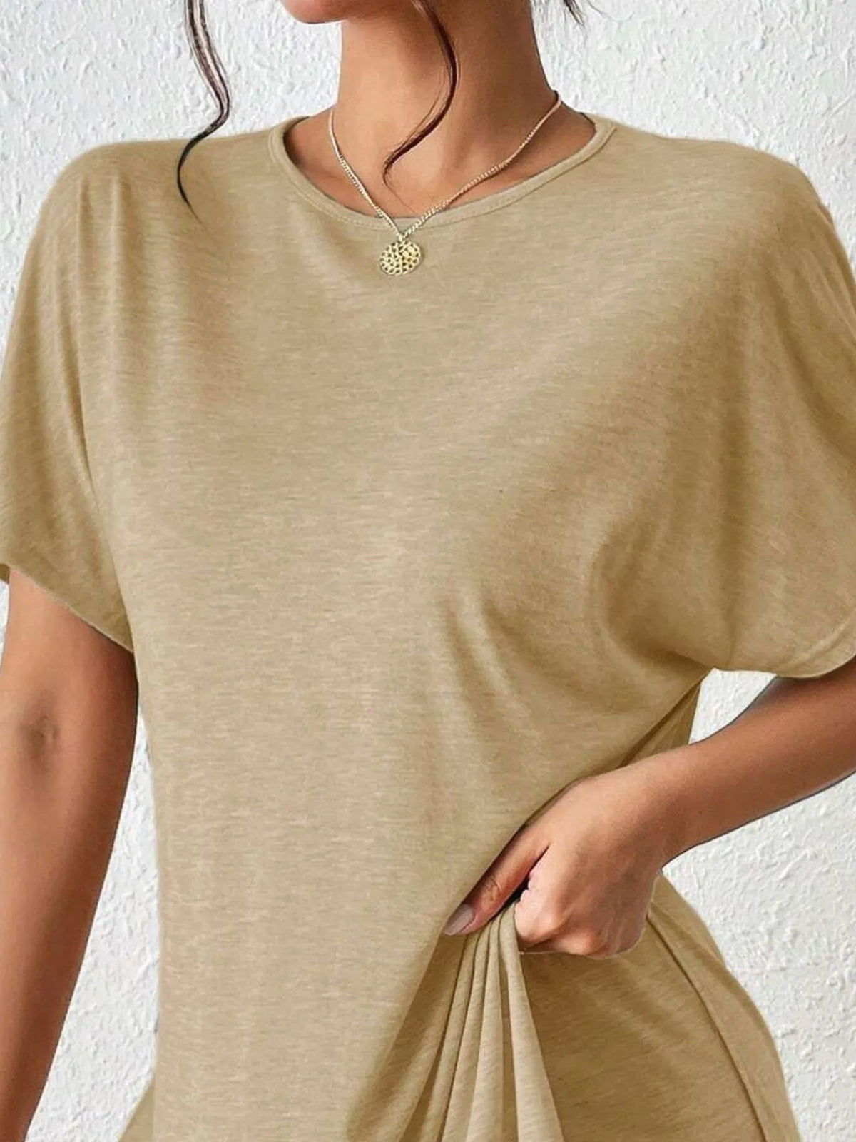 Casual Round Neck T-shirt Shorts Set (15)