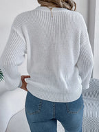 Love Heart Round Neck Dropped Shoulder Sweater (8)