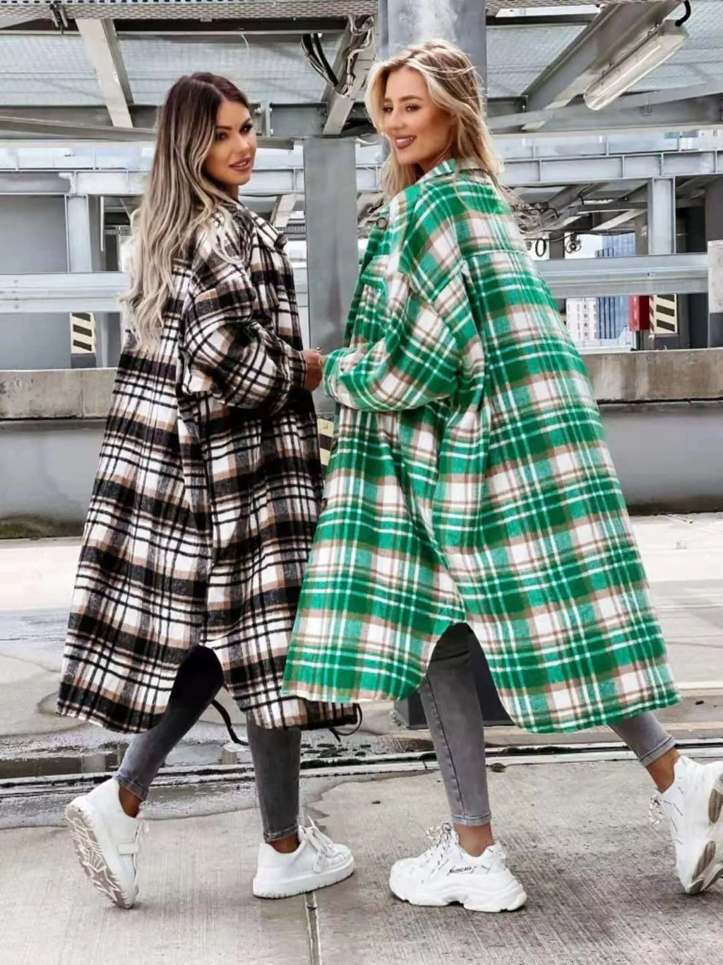 Plaid Button Up Longline Shacket (20)