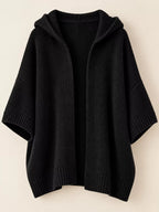 Full Size Hooded Open-front Knit Cardigan Plus (19)