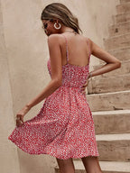 Floral V-neck Mini Cami Dress (2)