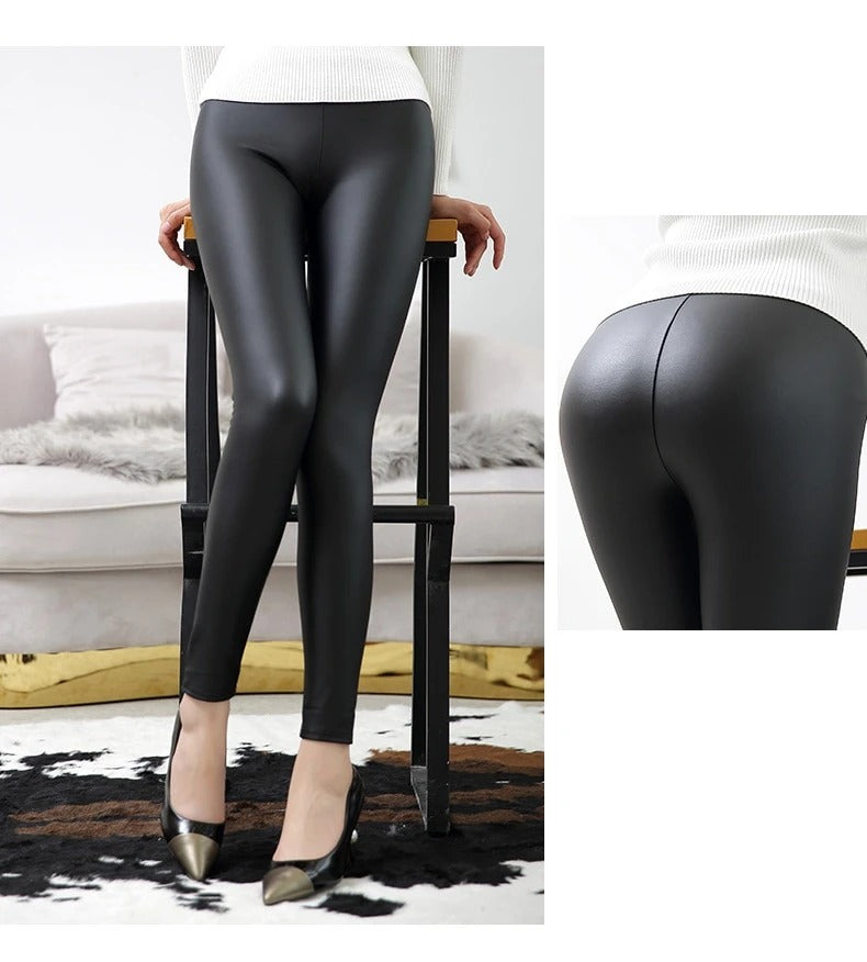 High Waist Leather Leggings photo 1