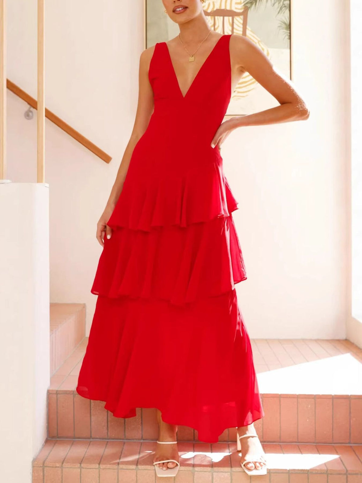 Sleeveless Ruffled Layered Backless Maxi Dress (32)