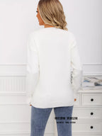 Valentine's Day Heart Print Round Neck Sweater (18)