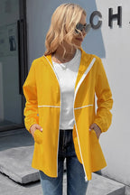 Zip Up Long Sleeve Hooded Watertight Jacket (4)